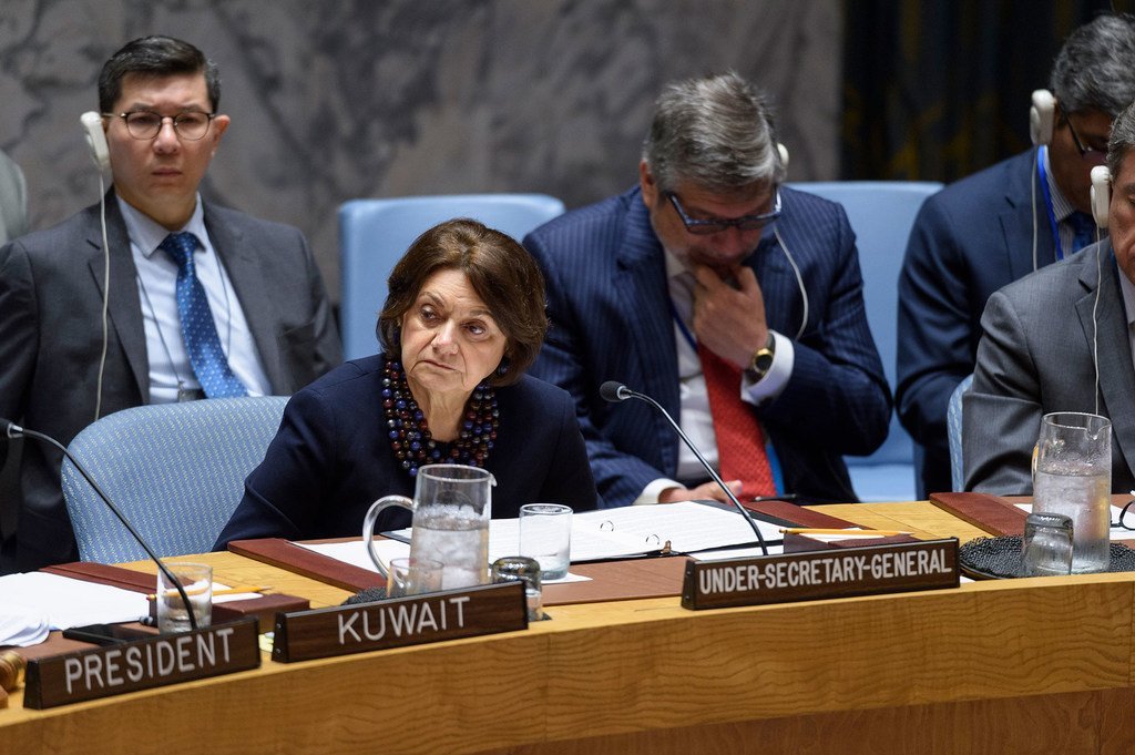 Rosemary DiCarlo, Secrétaire générale adjointe aux affaires politiques et à la consolidation de la paix, lors d'une réunion du Conseil de sécurité sur la non-prolifération. (26 juin 2019)