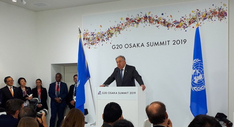 Em Osaka, no Japão, o secretário-geral da ONU, António Guterres, disse que a mudança climática avança mais rápido que as ações para travar o problema.