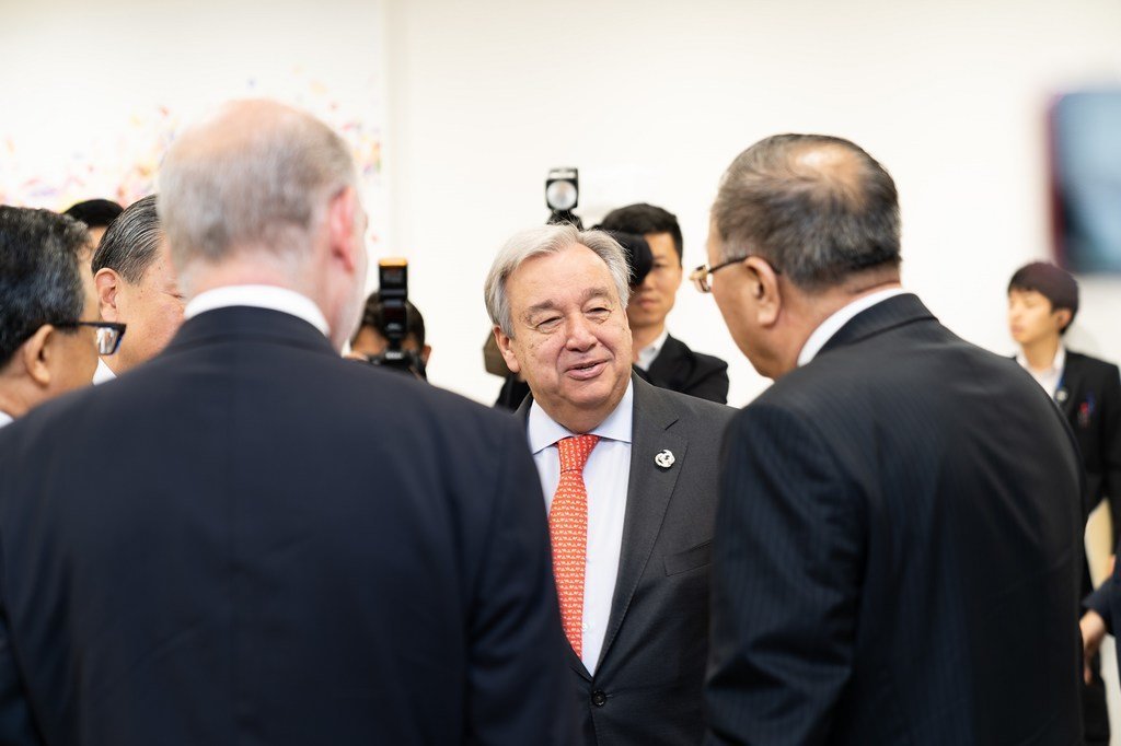  Le Secrétaire général de l'ONU, Antonio Guterres, lors du précédent sommet du G20 à Osaka, Japon (archive)