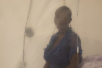Un patient souffrant d'Ebola dans un centre de traitement à Beni, dans l'Est de la République démocratique du Congo.