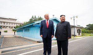 Встреча президента США  и лидера КНДР состоялась 30 июня. Президент США впервые побывал в демилитаризованной зоне