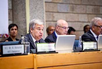Le Secrétaire général de l'ONU António Guterres s'adresse à la Conférence régionale africaine de haut niveau sur la lutte contre le terrorisme et la prévention de l'extrémisme violent propice au terrorisme. (10 juillet 2019)
