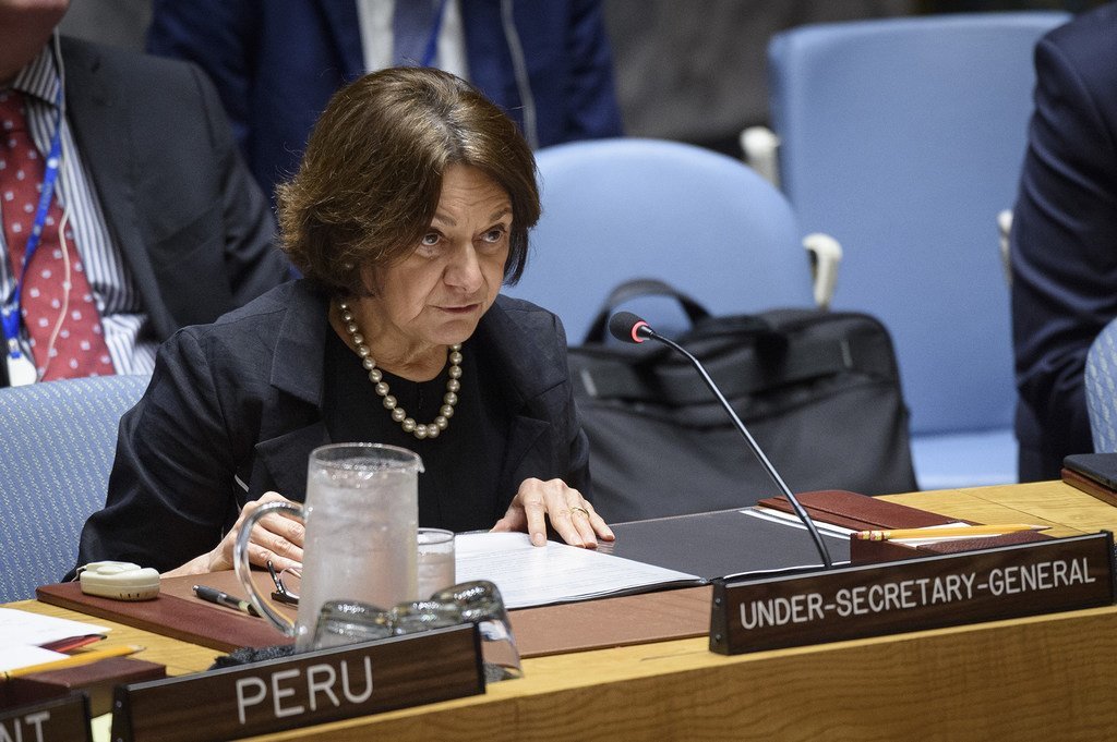 主管政治事务的联合国副秘书长迪卡洛向安理会通报巴以问题最新进展。（2019年7月23日）