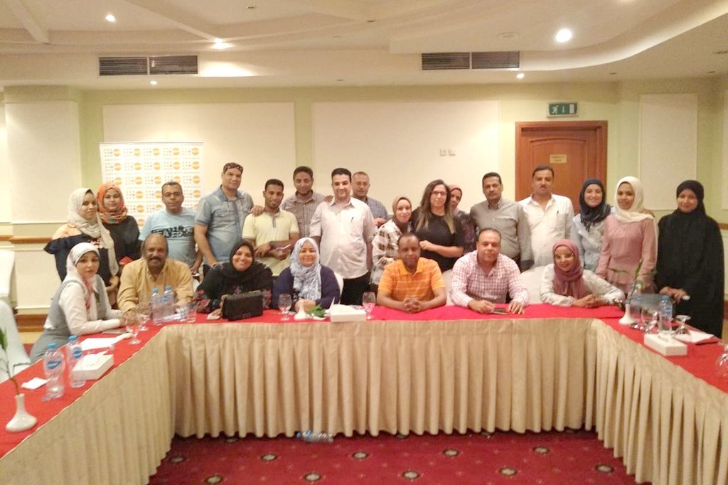 صورة جماعية للمشاركين في ورشة العمل الخاصة بالإعلاميين لرفع الوعي بالقضايا السكانية بمحافظات جنوب الصعيد، بدعم من صندوق الأمم المتحدة للسكان 