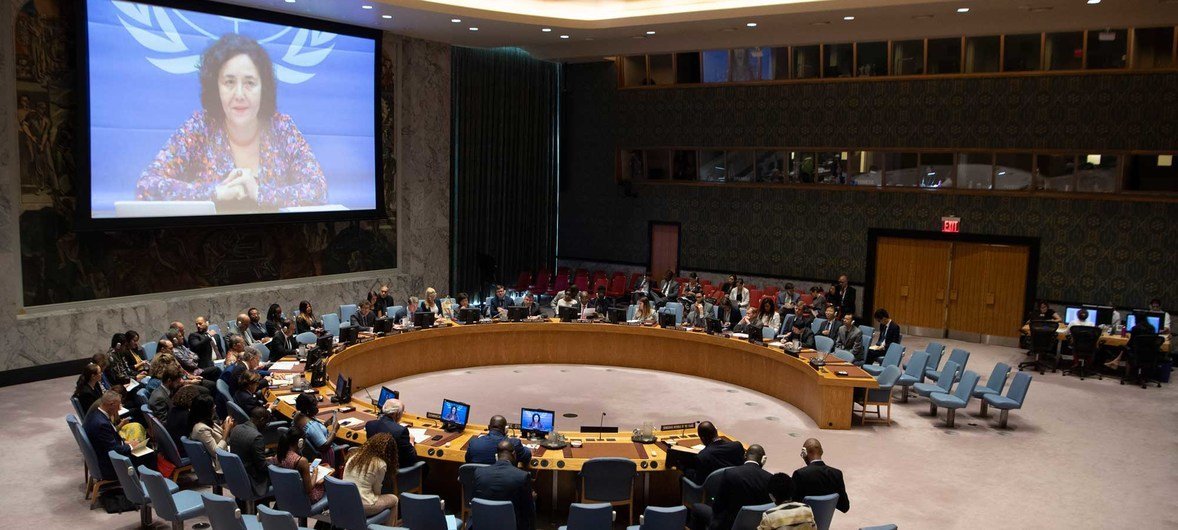 ليلى زروقي، الممثلة الخاصة للأمين العام ورئيسة بعثة الأمم المتحدة لتحقيق الاستقرار في جمهورية الكونغو الديمقراطية، تقدم إحاطتها إلى مجلس الأمن.