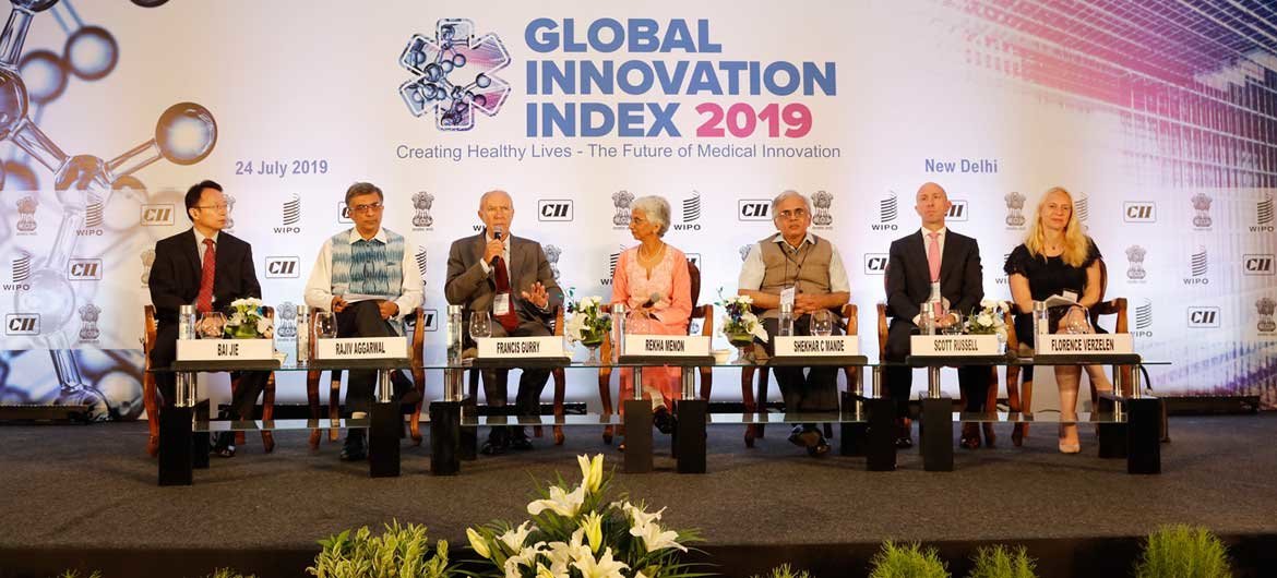 印度新德里，2019年全球创新指数发布现场。