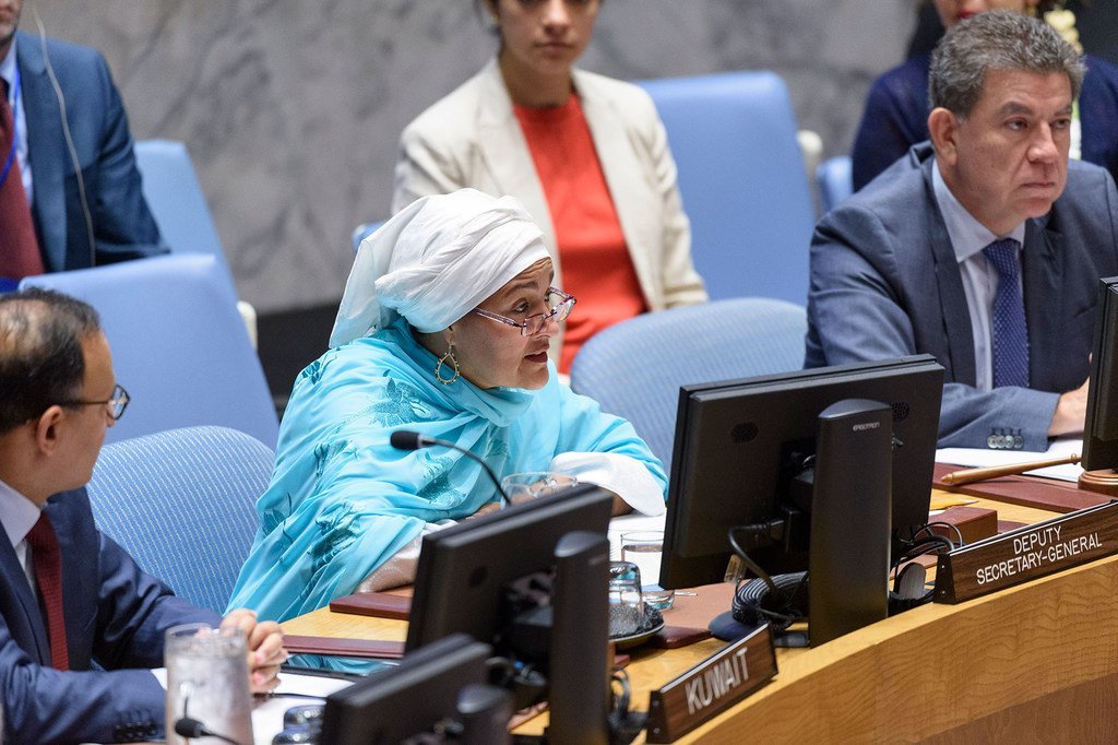 常务副秘书长阿米娜·穆罕默德向安理会通报阿富汗局势和她最近对该国的访问。(2019年7月26日)