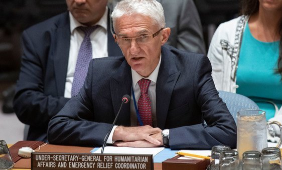 Under-Secretary-General for Humanitarian Affairs and Emergency Relief Coordinator, Mark Lowcock updates the Security Council on the situation in Syria. (30 July 2019)