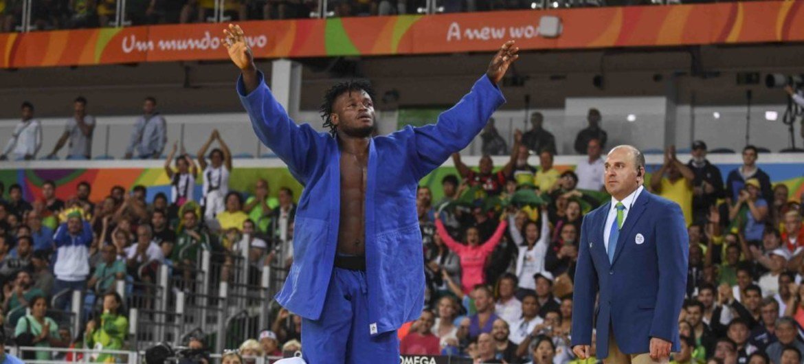 O judoca congolês, Popole Misenga, na Rio 2016.